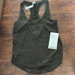 Lululemon Athletica Dark Green Striped Tank Top